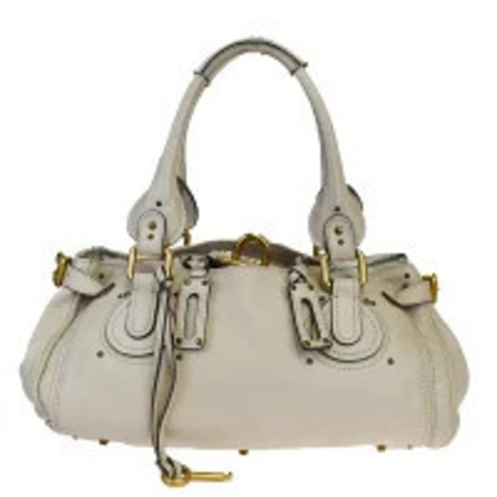 Chloe Paddington Leather Shoulder Bag Ivory White
